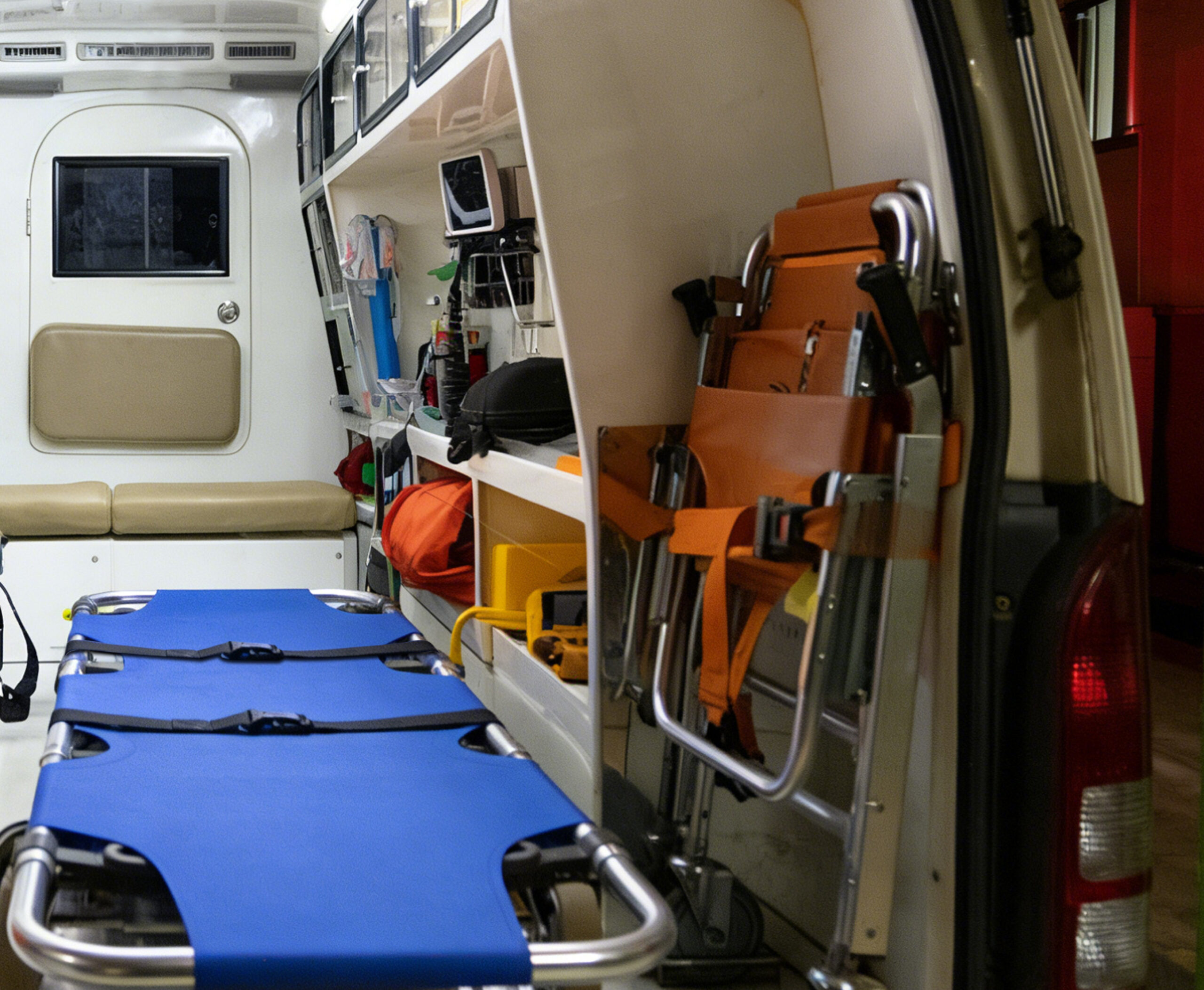 Combination of convenience and space utilization of folding stretcher