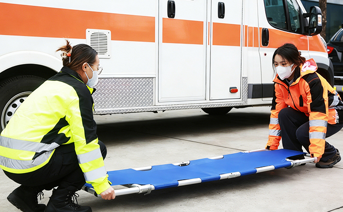 The rapid response and deployment of the folding stretcher