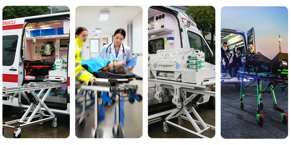 Case Diagrams of ambulance stretcher