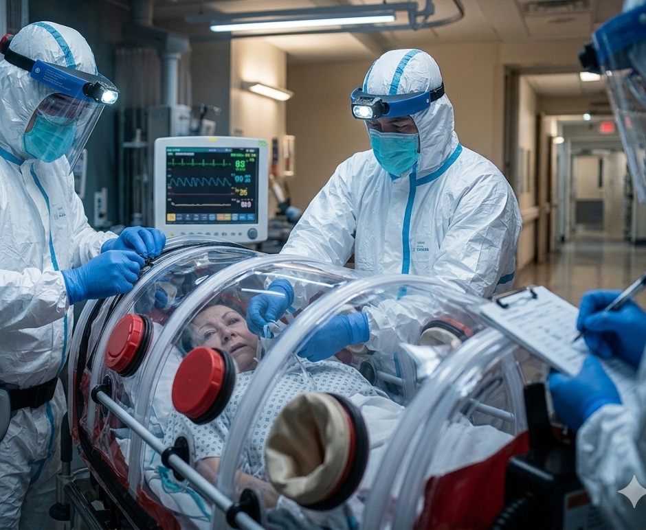 Safety Operations Under Isolation Conditions of isolation stretcher