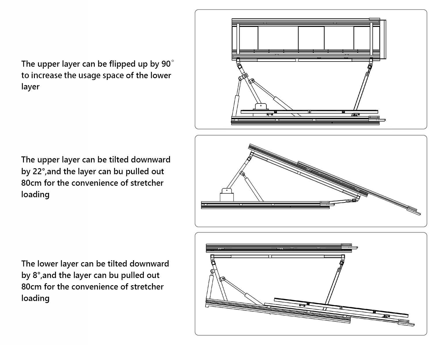 technical feature of double layer stretcher platform